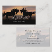 2野生の馬シルエット写真 名刺 (正面/裏面)