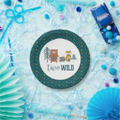 2野生ウッドランドアニマルセカンド誕生日 ペーパープレート (パーティー)