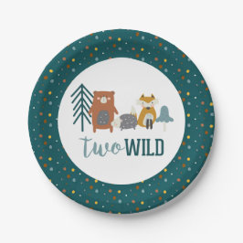 2野生ウッドランドアニマルセカンド誕生日 ペーパープレート