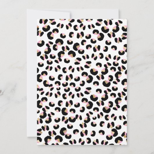 2野生ヒョウ印刷サファリ動物誕生日Inv 招待状 (裏面)