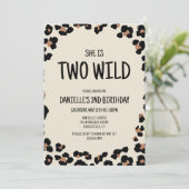 2野生ヒョウ印刷2回目の誕生日 招待状 (スタンド正面)