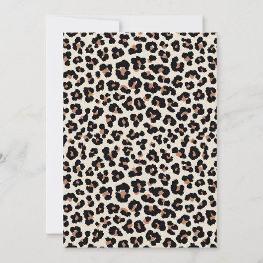 2野生ヒョウ印刷2回目の誕生日 招待状 (裏面)