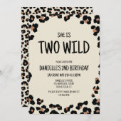 2野生ヒョウ印刷2回目の誕生日 招待状 (正面/裏面)