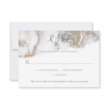 #2金ゴールドモダングリッターとグレー大理石効果RSVP