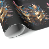 2金ゴールドヴェネチアンマスクマルディグラカーニバル ラッピングペーパー (ロールコーナー)