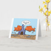 2金魚--友情 カード (黄色い花)