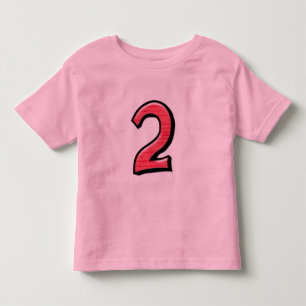2間抜け番赤い子どもTシャツ トドラーTシャツ