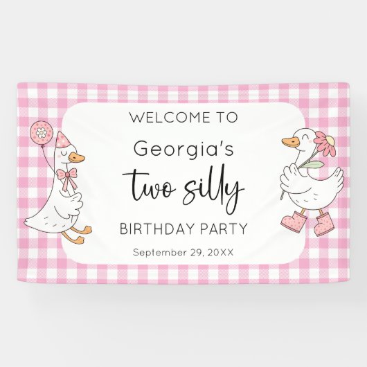 2間抜け Goose Pink 2nd Birthday Welcome 横断幕 (横)