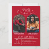 2院生アーチ型写真卒業 招待状 (正面)