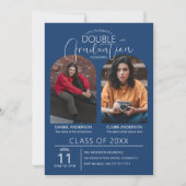 2院生アーチ型写真卒業 招待状 (正面)