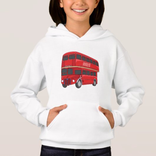 2階建てのバス漫画イラストレーション (正面)