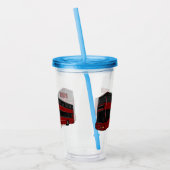 2階建てのバス漫画イラストレーション アクリルタンブラー (左)