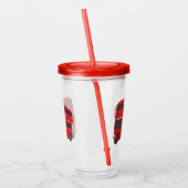 2階建てのバス漫画イラストレーション アクリルタンブラー (左)