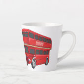 2階建てのバス漫画イラストレーション カフェラテマグ (右)