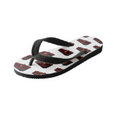 2階建てのバス漫画イラストレーション キッズビーチサンダル (アングル)