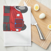 2階建てのバス漫画イラストレーション キッチンタオル (四つ折り)