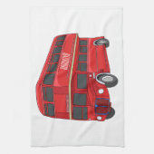 2階建てのバス漫画イラストレーション キッチンタオル (縦)