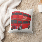 2階建てのバス漫画イラストレーション クッション (ブランケット)