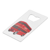 2階建てのバス漫画イラストレーション クレジットカード栓抜き (裏面アングル)