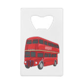 2階建てのバス漫画イラストレーション クレジットカード栓抜き (裏面)