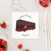 2階建てのバス漫画イラストレーション スタンダードカクテルナプキン (インサイチュ)