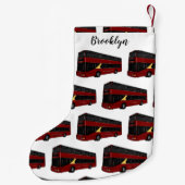 2階建てのバス漫画イラストレーション スモールクリスマスストッキング (裏面)