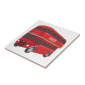 2階建てのバス漫画イラストレーション タイル (側面)