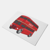 2階建てのバス漫画イラストレーション ドアマット (アングル)