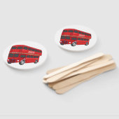 2階建てのバス漫画イラストレーション ハンドファン (組立なし)