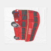 2階建てのバス漫画イラストレーション フリースブランケット (正面(横))