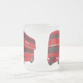 2階建てのバス漫画イラストレーション フロストグラスマグカップ (中央)