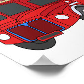 2階建てのバス漫画イラストレーション ポスター (角)