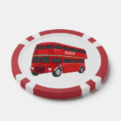 2階建てのバス漫画イラストレーション ポーカーチップ (シングル)