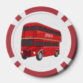 2階建てのバス漫画イラストレーション ポーカーチップ (裏面)