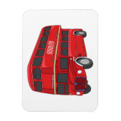 2階建てのバス漫画イラストレーション マグネット (縦)