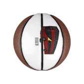 2階建てのバス漫画イラストレーション ミニバスケットボール (縦)