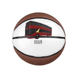 2階建てのバス漫画イラストレーション ミニバスケットボール