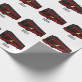 2階建てのバス漫画イラストレーション ラッピングペーパー (角)