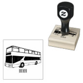 2階建てのバス漫画イラストレーション ラバースタンプ (押印)