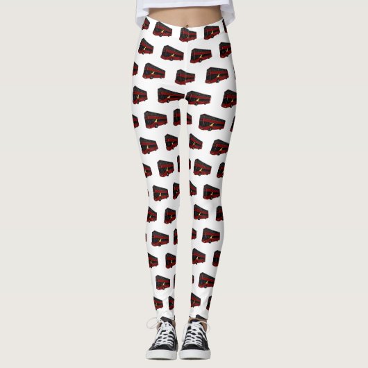 2階建てのバス漫画イラストレーション レギンス (正面)