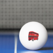 2階建てのバス漫画イラストレーション 卓球ボール (ネット)