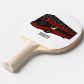 2階建てのバス漫画イラストレーション 卓球ラケット (正面アングル)