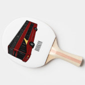 2階建てのバス漫画イラストレーション 卓球ラケット (横)