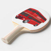 2階建てのバス漫画イラストレーション 卓球ラケット (正面アングル)