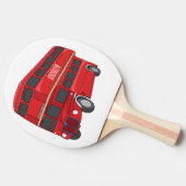 2階建てのバス漫画イラストレーション 卓球ラケット (横)