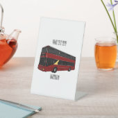 2階建てのバス漫画イラストレーション 台座サイン (インサイチュ)