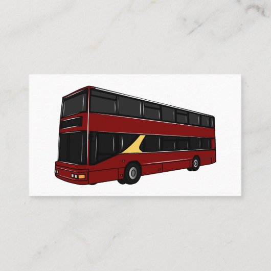 2階建てのバス漫画イラストレーション 名刺 (裏面)