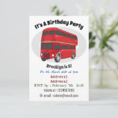 2階建てのバス漫画イラストレーション 招待状 (スタンド正面)