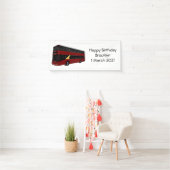 2階建てのバス漫画イラストレーション 横断幕 (インサイチュ)