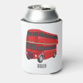 2階建てのバス漫画イラストレーション 缶クーラー (缶裏面)